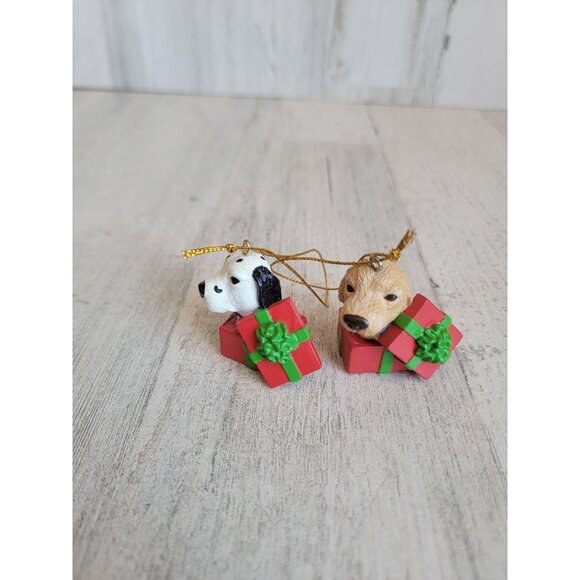 Dog artist Dalmatian golden retriever gift box mini ornament Xmas set - Picture 2 of 7
